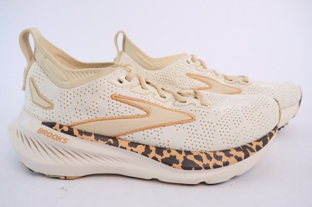 Brooks Glycerin 23 Women’s 6.5 B Running Gym Shoes Coconut Crème Leopard #141